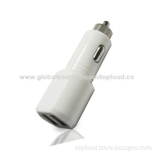 Car Charger, Dual USB, 12-24V DC, 5V/2.1A